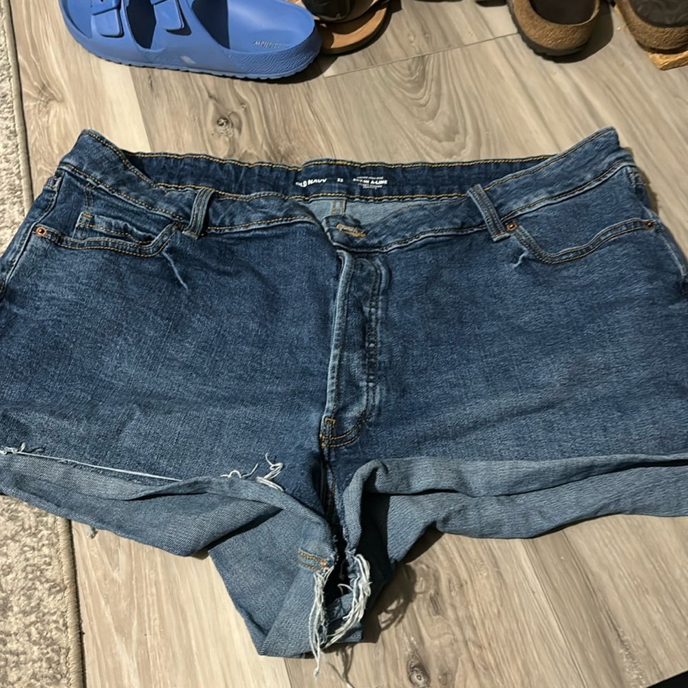 WOMENS old navy jean shorts hi rise 22